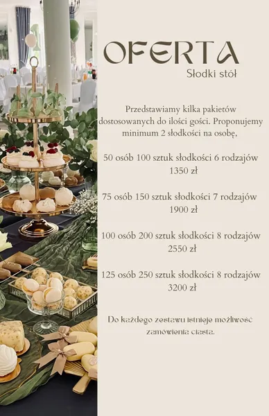Karty oferty i cennik inspiracyjny – realizacja 5 | Słodka Improwizacja Sochaczew