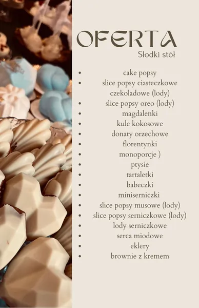 Karty oferty i cennik inspiracyjny – realizacja 6 | Słodka Improwizacja Sochaczew