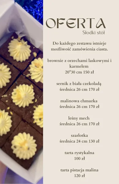 Karty oferty i cennik inspiracyjny – realizacja 7 | Słodka Improwizacja Sochaczew