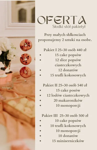 Karty oferty i cennik inspiracyjny – realizacja 11 | Słodka Improwizacja Sochaczew